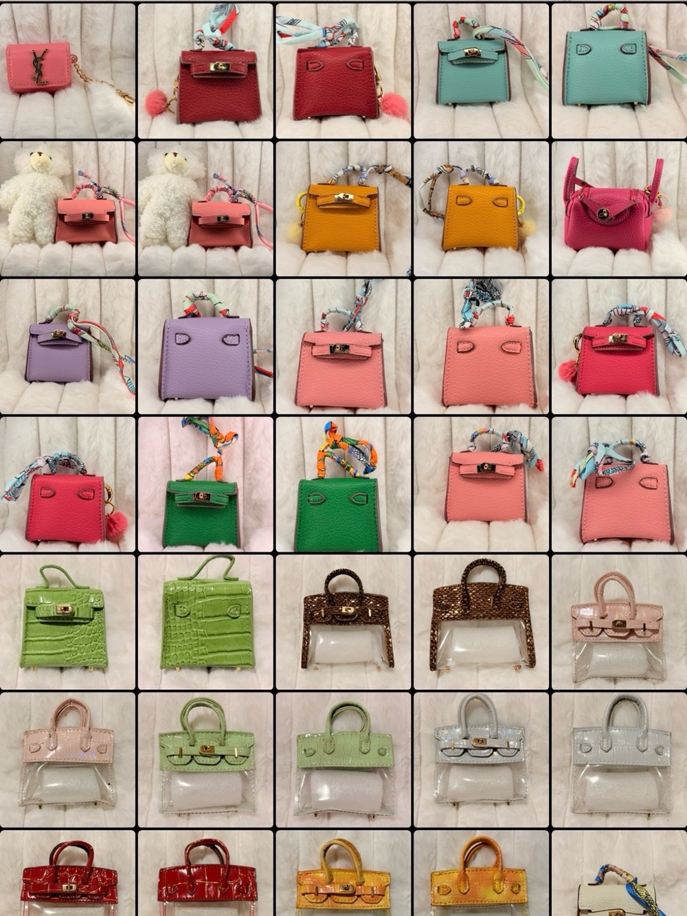 Designer-Style Mini Handbag Charm - Multiple Colors
